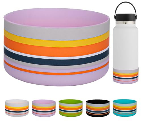 HEYSKAY Protective Flask Silicone Boot 32oz 40oz for Wide Mouth Hydro Flask Water Bottle Bottom Cover Base, and Compatible with Yeti, Simple Modern and Other Water Bottle with 3.56inch Bottom Diameter