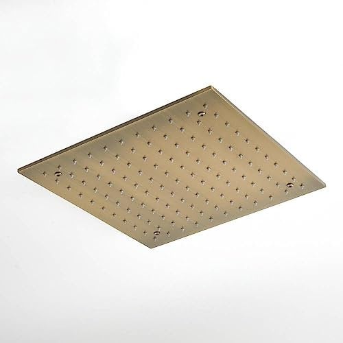 Milano Monet Modern 400mm Square Ceiling Mounted Recessed Shower Head - Antique Brass