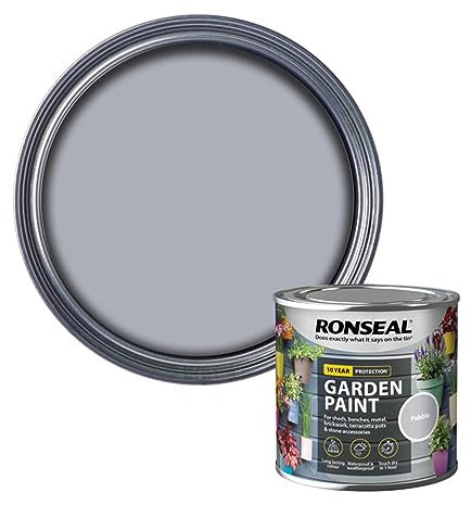 SAVING HUB Garden Paint 250ml - For Outdoor Furniture Wood, Benches, Metal, Brickwork, Terracotta - Exterior Wood Paint Waterproof & Weatherproof Touch Dry In 1 Hour (Pebble)