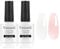 Vnicesli 2 Couleurs Kit Vernis Semi Permanent Blanc Laiteux Rose, Soak Off UV LED Vernis Gel Semi Permanent Transparent Gelée de Cristal Vernis à Ongles French Manucure 10ml