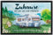 Camping Fußmatte „Zuhause ist da, wo wir parken!“ personalisiert mit Wunschtext und 14 Wohnwagen-Motiven - für Innen & Außen - Geschenk für Camping-Freunde Geburtstag (40 x 60 cm)