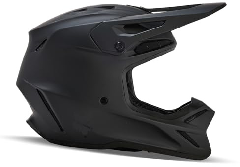 Fox Racing YTH V3 Solid Helmet - MIPS, Glasfaser, Trinksystem, Kommunikationsaussparung, Schutz & Komfort für MX & Offroad, Matte Black, Größe: YS