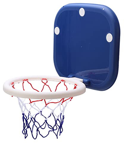 Mini Indoor Basketball Hoop Set with Foldable Wall Mount and Suction Cup for Children's Doors and Toddler Play (Blue)