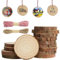 HOTUT Holzscheiben,14 Stück Holz Log Scheiben 7-8cm, Baumscheiben Ohne Loch mit 2 Rollen Schnur,Runde Naturholz Holzscheibe für DIY Handwerk,Untersetzer,Weihnachten Dekoration