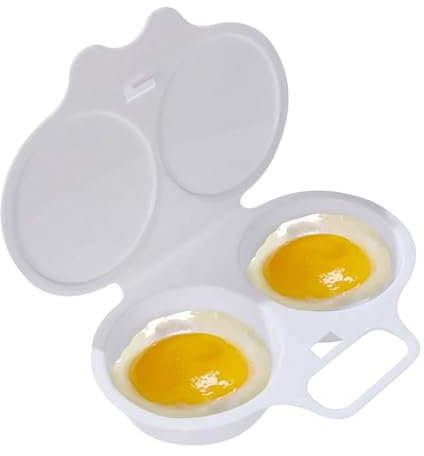 TAOLE Mikrowelle Ei Wilderer Eierkocher 2 Eier, Doppeltassen Eierkocher, Eier Pochierer Form Mit Deckel Für Öfen, Frühstück, Kochen, Küche