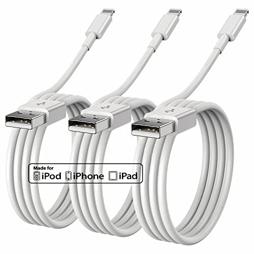 iPhone Charger Cable 2M, 3Pack Apple MFi Certified iphone Lightning to USB Cable 2Meter, Fast Charging Wire Apple Lead for iPhone 13/12/11 Pro/11/XS MAX/XR/8/7/6s/6/5S/SE iPad Original(6ft)