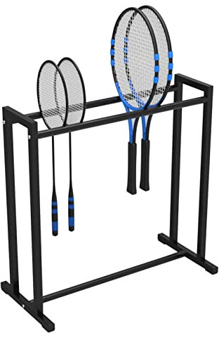 Tennisschlägerständer für Damen, Erwachsene, Anfänger, Schulspielplatz, Kindergarten, Tennistrainingsausrüstung, schwarzer Metallhalter