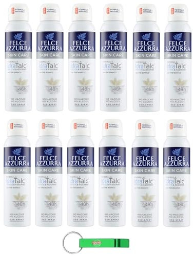 Felce Azzurra - Deodorante spray Skin Care con tè bianco, formula IdraTalk, efficacia 48 ore, senza macchie, 150 ml + portachiavi Beni Culinari