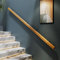 Holzhandlauf für Innen Treppen, Rutschfester Geländer Handlauf für Treppe, Holz Handlauf mit Wandmontage Set, für Loft Dekor Treppengeländer, mit Installationskit, Geländer mit 2 Halter (A, 50CM)