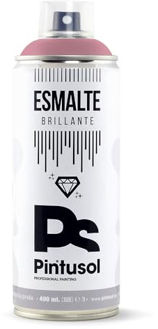 PINTUSOL Esmalte Brillante Rosa Claro en Spray RAL3015, Acabado Brillo, Resistencia UV Alta Opacidad, Fácil Aplicación Multisuperficie Madera Metal Plástico, Pintura Profesional Espray 400ml