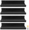 DAKFOOK 4 PCS Black Floating Shelves, Wall Mounted Wooden Display Picture Ledge Shelves, Wall Storage Shelf for Bathroom Kitchen Living Room