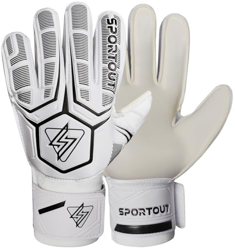 Sportout Torwarthandschuhe Kinder Fingersave Torwarthandschuhe Herren Fußballhandschuhe mit Fingerschutz für Erwachsene und Jugendliche