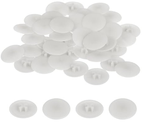 sourcing map 100PCS Screw Cap Covers, 17mm Waterproof Plastic Screw Decorative Caps for Phillips Cam Lock Nuts Self-Tapping Screws, Light Gray