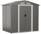 TANGZON 6 x 4 FT Metal Garden Shed, Galvanized Steel Outdoor Tool Storage House with Lockable Sliding Doors, Sloped Roof & 4 Air Vents, Utility Gardening Shed Box for Patio Lawn Yard (Light Grey)