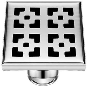304 Drenaje de Ducha Cuadrado de Acero Inoxidable,Cuarto De Cuarto De Baño Anti-Olor Drain, con Filtro Extraíble, Escurridor de Piso de Inserción de Azulejos (12x12cm -B)
