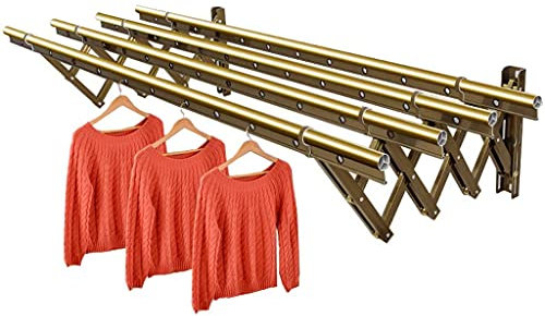 SaryEdge Tendedero para Secar Ropa, Tendedero Plegable para Secar La Ropa, Tendedero para Secar Ropa Montado En La Pared, Tendedero Portátil Extensible, Toallero Telescópico(3 rieles