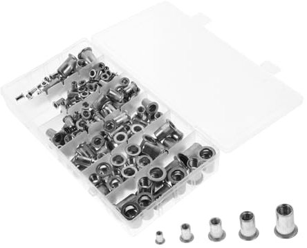 ULTECHNOVO 190stücke Teiliges Sortiment Flachkopf-rivetschrauben Aus Aluminium Hochwertige Nietmuttern Für Verschiedene Materialstärken Praktische Aufbewahrungsbox Rostfrei Und Langlebig