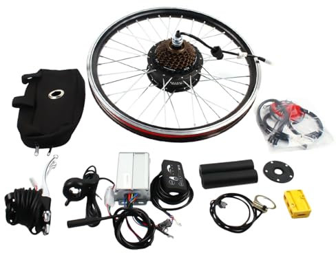 Areao Elektrofahrrad Umbausatz, 20 Zoll 48V1000W LED Fahrrad Umbaukit, E-Bike Vorder-/Hinterrad Umbaukit (20“ 36V 250W Fahrradumbau Hinterrad)
