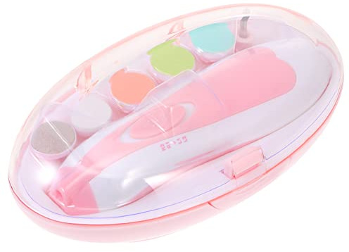 MOBUTOFU Elektrische Nagelfeile für Kinder und Babys aus Abs Leicht mit Feinem Schleifkopf Komfortabler Griff Rosa für Sanfte Nagelpflege