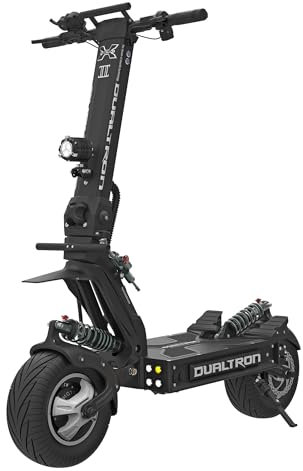 DUALTRON Trottinette Electrique Adulte X2-72V 45Ah, 2 Moteur 4150W, Autonomie jusqu'à 160km, 25km/h, Rapide puissante et Confortable, Noire