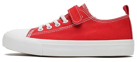 Zapatos de lona para niños y niñas, zapatillas de deporte de caña baja con cordones, informales, con correa ajustable, transpirables, ligeras