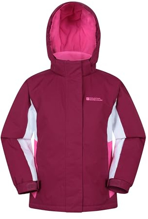 Mountain Warehouse Honey Kids Snowproof Ski Jacket | Boys & Girls Comfy & Fleece Lined Winter Coat with Hood, Multi-Pockets & Adjustable Cuffs for Custom Fit, For Snowboarding