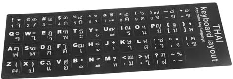 MOLUCKFU 2sheets Thai Keyboard Stickers Language Layout Adhesive Labels for Computer Typing Keyboard