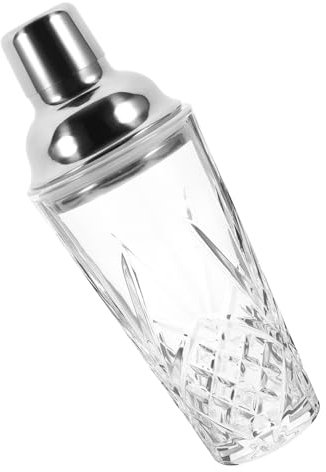 PAMINGONO Coctelera De Vidrio Transparente Con Tapa De Acero Inoxidable y Escala