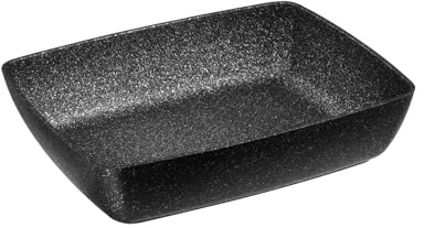 APS 30507 Schale GN 1/2 FROSTFIRE, Aluminium, Antihaftbeschichtung, 32,5 x 26,5 cm, Höhe 7,5 cm, 4,5 Liter, schwarz-silber