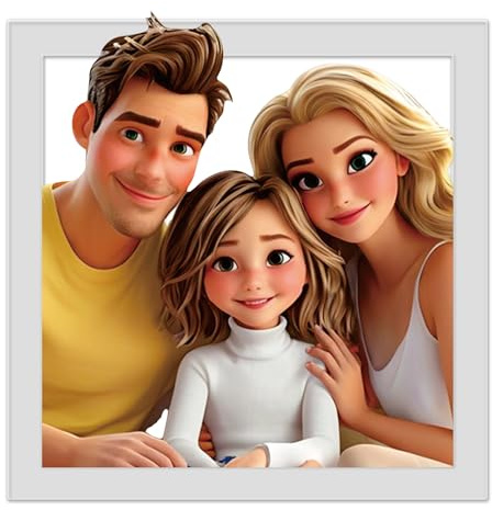PSUNEY Personalisierte 3D Cartoon Stil Foto Eisen Fotorahmen Zeichen Benutzerdefinierte Familie Foto 3D Cartoon Portrait Geschenk Karikatur Bilderrahmen Hochzeitstag Weihnachtspaar Wanddekoration