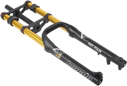 DECAKE Fourche à Suspension pneumatique pour VTT 26 Pouces, pneus 4.0, débattement de 180 mm, Fourche Avant Droite 1-1/8, pour vélo de Neige/Plage/électrique, Double Couronne XC/AM, régl