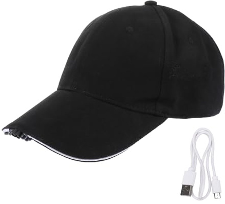 SOIMISS Led Leuchten Hut Basecap Mit Led Licht Baumwollmütze Verstellbare Schirmmütze Baseballmütze Dunkle Farbe Leuchtende Kopfbedeckung