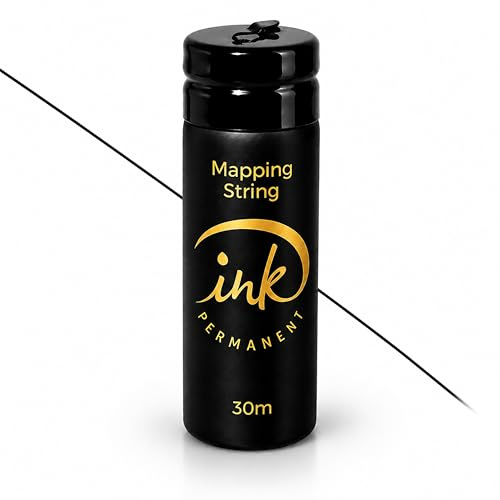 Ink Permanent Augenbrauen-Mapping-Saite 30m vorgefärbt schwarz PMU | Hypoallergene Tinte, integrierter Schneider in der Flasche, hinterlässt bis zu 10 klare Linien, ideal für Microblading & PMU.