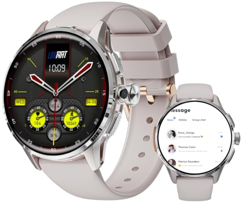 LOKMAT 4G SIM-Karte Android Smart Watch,1,6 Zoll AMOLED Großbildschirm 3 GB + 32 GB Smartwatch für Männer und Frauen mit drehbarer Kamera, WiFi, GPS,Fitness-Aktivitätstracker-Uhr (Silber)