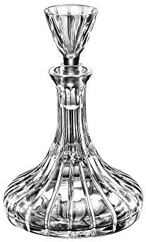 Barski European Handmade Cut Crystal Mouthwash Decanter with Hollow Stopper
