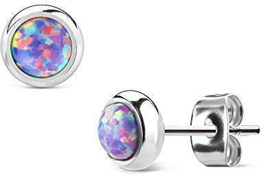 Tapsi´s Coolbodyart® Damen Ohr Stecker Edelstahl Opal Purple
