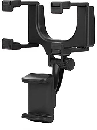 Qiilu Soporte Universal del Soporte del teléfono del Espejo de la Vista Posterior del Coche para el GPS Smartphone