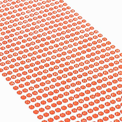 Movoja Rote Strasssteine - runde Glitzersteine 880 Stück 4 mm selbstklebend zum Verzieren und Basteln | Schmucksteine zum aufkleben | Steinchen Dekosteine Bastelsteine Rot