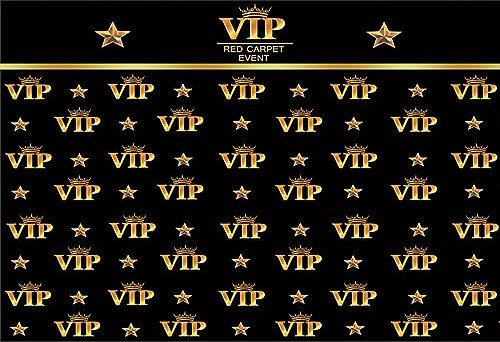 YongFoto 3x2m Vinyl Foto Hintergrund VIP Hintergrund Roter Teppich Event Kronensterne Schwarzes Foto Fotografie Hintergrund Partydekoration Video Fotostudio Hintergründe Fotoshooting