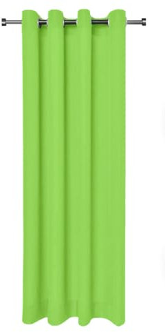 Rollmayer Vorhänge Schal mit Ösen Kollektion Vivid (Seladongrün 24, 135x240 cm - BxH - 2 er Pack) Blickdicht Uni einfarbig Gardinen Schal für Schlafzimmer Schal