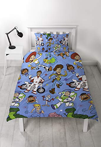 Toy Story 4 Single Duvet Cover Rescue Design | Reversible Two Sided Bedding Duvet Cover Featuring Woody & Buzz Lightyear With Matching Pillow Case