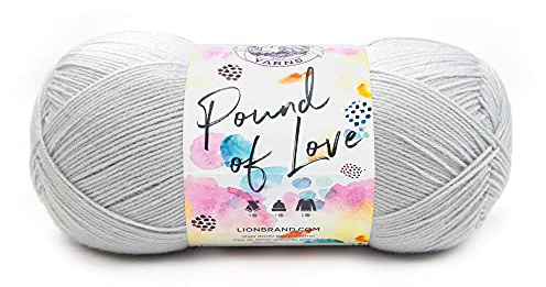 Lion Brand Yarn Pound of Love Value Yarn for Knitting, Crochet, and Crafts, Elephant Grey, 1 Pack