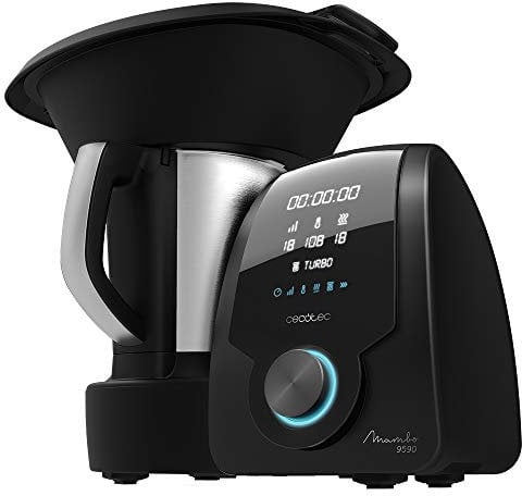 Cecotec Multifunktionale Küchenmaschine Mambo 9590. Leistung 1700 W, 30 Funktionen, Waage-Funktion, spülmaschinengeeignetem Edelstahl Gefäß und einen anderen keramischem Gefäß, 3,3 Liter