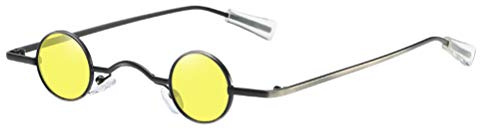 SOIMISS Kleine runde Sonnenbrille Kreative Brille Dekorative Partybrille Strandbrille für Männer Frauen (Gelb)