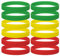 GOGO 12 Pezzi di Braccialetti di Gomma per Bambino, Braccialetti in Silicone, Accessori per Feste, Braccialetto Elastico Multicolore - Rosso Giallo Verde