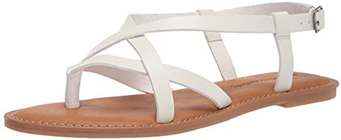Amazon Essentials Sandales à Lanières Décontractées Femme, Blanc, 44.5 EU