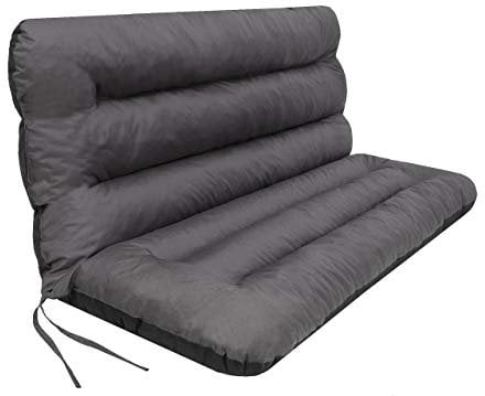 PillowPrim Kissen für Hollywoodschaukel • Gartenbankauflage • Bankauflage • Bankkissen • Sitzkissen und Rückenkissen • Gartenpolster • sitzbreite 150 cm • Grau