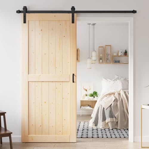 36 x 213,4 cm grezzo scorrevole granaio porta lastra di legno con 2 m hardware Kit
