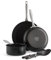 GreenPan Lima Midnight Hard Anodized Healthy Ceramic Non-Stick, 5-Piece Set, Includes Frying Pan, Saucepan, & Nylon and Slotted Turner, PFAS-Free, Induction Suitable, Oven Safe, Black