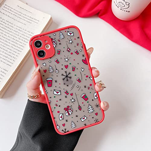 ZTOFERA Compatible with iPhone 11 Case (6.1), Cute Christmas Protective Phone Case Xmas Translucent Frosted Hard PC Back Case Shockproof Silicone Bumper Cover for iPhone 11, Coffee Cup